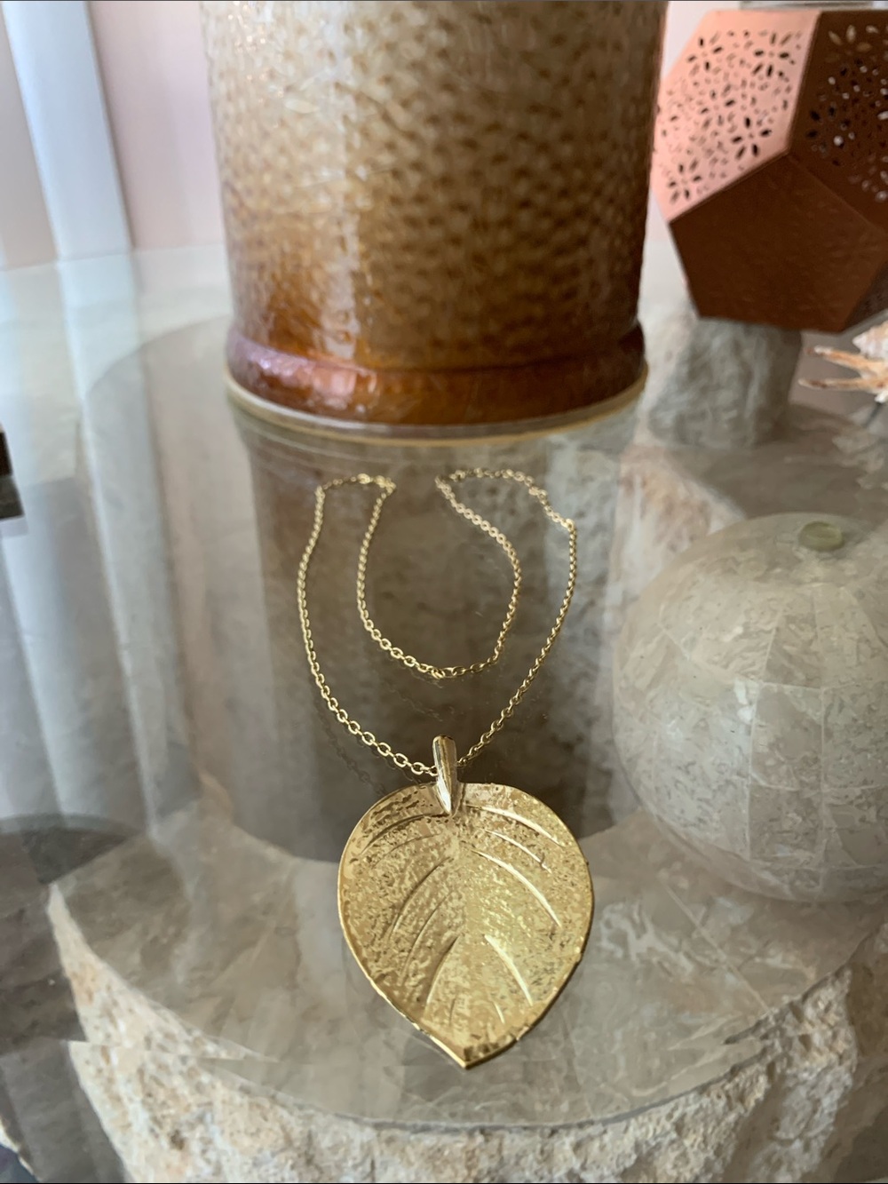 Gold Leaf Pendant Necklace